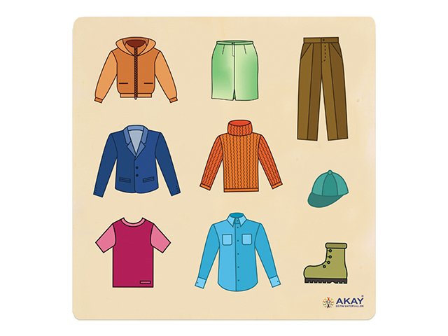 Ahşap Puzzle Kıyafetler  30x30.