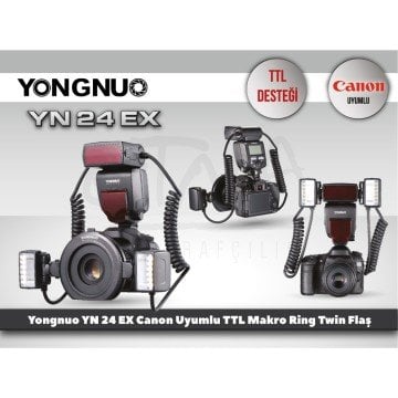 Yongnuo YN 24 EX Canon Uyumlu TTL Makro Ring Twin Flaş