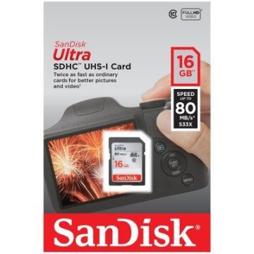 Sandisk 16GB 80mb/s Ultra SDHC Hafıza Kartı