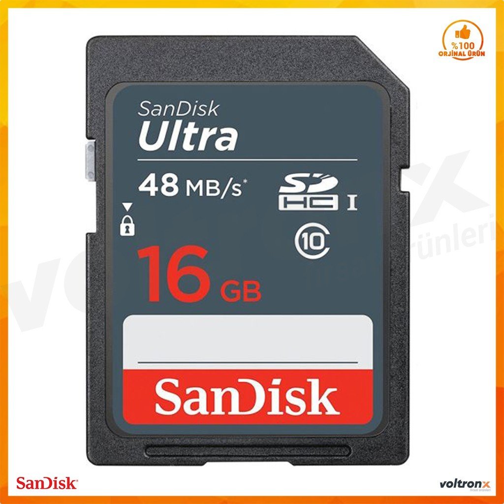Sandisk 16GB Ultra SDHC 48MB/S UHS-I Class10 Hafıza Kartı