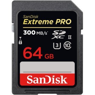 Sandisk 64GB 300MB/s Extreme PRO UHS-II SDXC Hafıza Kartı