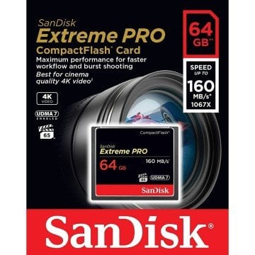 Sandisk 64GB 160MB/s Extreme Pro CF Compact Flash Hafıza Kartı