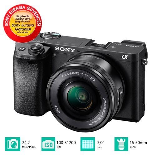 Sony A6300 16-50mm Kit Aynasız DSLR Fotoğraf Makinesi