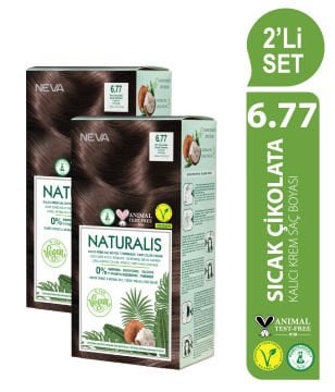 NATURALIS (vegan) 2'Lİ SET  6.77 SICAK ÇİKOLATA Kalıcı Krem Saç Boyası Seti