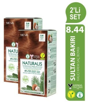 NATURALIS (vegan) 2'Lİ SET  8.44 SULTAN BAKIRI Kalıcı Krem Saç Boyası Seti