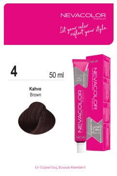 Nevacolor Premium 4. Kahve - Kalıcı Krem Saç Boyası 50 g Tüp