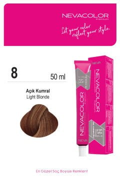 Nevacolor Premium 8. Açık Kumral - Kalıcı Krem Saç Boyası 50 g Tüp