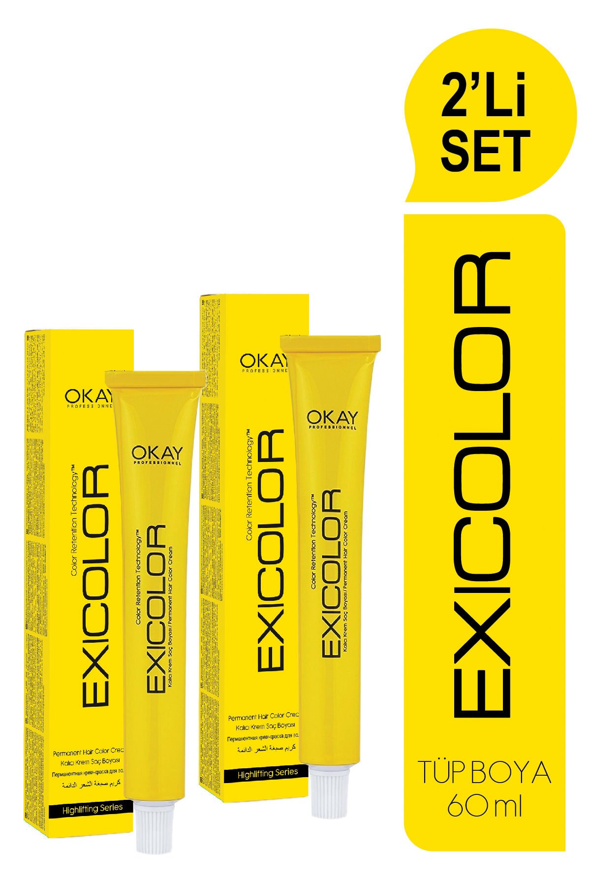 EXICOLOR 2'Lİ SET 1011 EKSTRA KÜLLÜ SARI AÇICI Kalıcı Krem Saç Boyası (60ml x 2 adet)