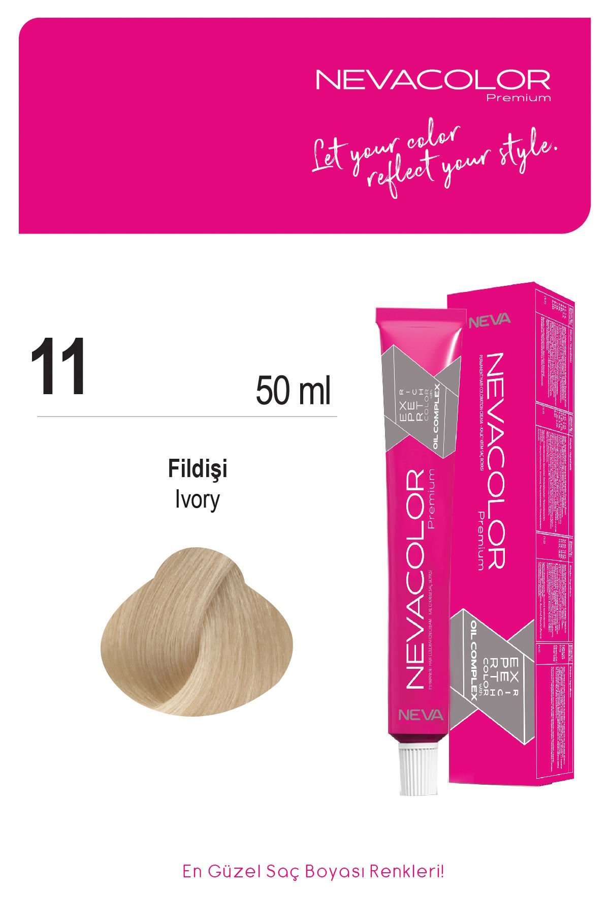 Nevacolor Premium 11 Fildişi - Kalıcı Krem Saç Boyası 50 g Tüp