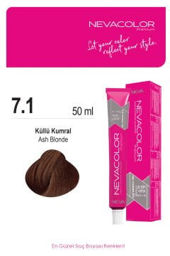 Nevacolor Premium 7.1 Küllü Kumral - Kalıcı Krem Saç Boyası 50 g Tüp