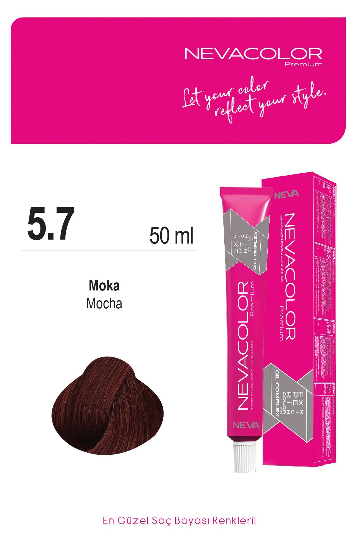 Nevacolor Premium 5.7 Moka Kalıcı Krem Saç Boyası 50 g Tüp