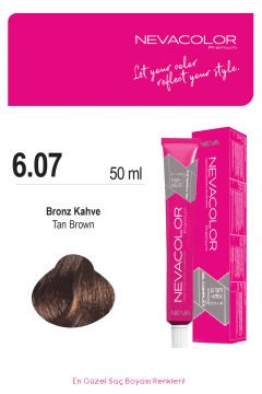 Nevacolor Premium 6.07 Bronz Kahve - Kalıcı Krem Saç Boyası 50 g Tüp
