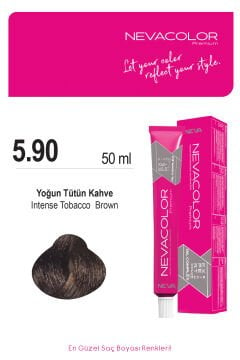 Nevacolor Premium 5.90 Yoğun Tütün Kahve - Kalıcı Krem Saç Boyası 50 g Tüp