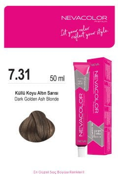 Nevacolor Premium 7.31 Küllü Koyu Altın Sarısı - Kalıcı Krem Saç Boyası 50 g Tüp