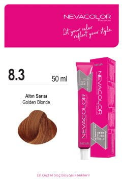 Nevacolor Premium 8.3 Altın Sarısı - Kalıcı Krem Saç Boyası 50 g Tüp