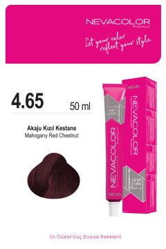 Nevacolor Premium 4.65 Akaju Kızıl Kestane - Kalıcı Krem Saç Boyası 50 g Tüp