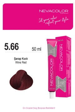Nevacolor Premium 5.66 Şarap Kızılı - Kalıcı Krem Saç Boyası 50 g Tüp