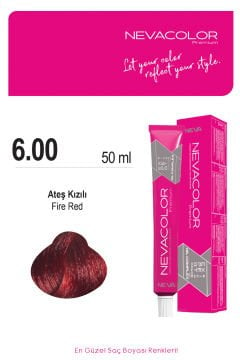 Nevacolor Premium 6.00 Ateş Kızıl - Kalıcı Krem Saç Boyası 50 g Tüp