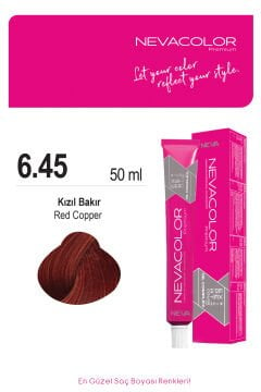 Nevacolor Premium 6.45 Kızıl Bakır - Kalıcı Krem Saç Boyası 50 g Tüp
