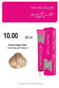 Nevacolor Premium 10.00 Ekstra Doğal Platin - Kalıcı Krem Saç Boyası 50 g Tüp