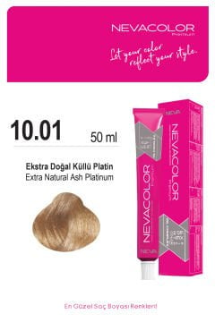 Nevacolor Premium 10.01 Ekstra Doğal Küllü Platin - Kalıcı Krem Saç Boyası 50 g Tüp