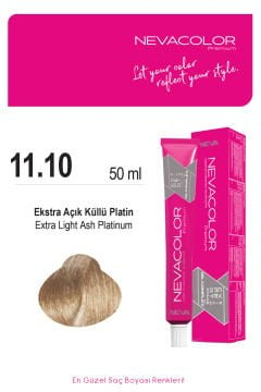 Nevacolor Premium 11.10 Ekstra Açık Küllü Platin - Kalıcı Krem Saç Boyası 50 g Tüp
