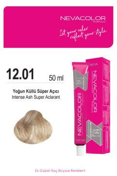 Nevacolor Premium 12.01 Yoğun Küllü Süper Açıcı - Kalıcı Krem Saç Boyası 50 g Tüp