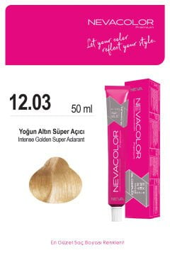 Nevacolor Premium 12.03 Yoğun Altın Süper Açıcı - Kalıcı Krem Saç Boyası 50 g Tüp