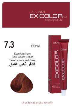 Exicolor 7.3 Koyu Altın Sarısı - Kalıcı Krem Saç Boyası 60 ml Tüp