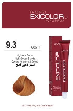 Exicolor 9.3 Açık Altın Sarısı - Kalıcı Krem Saç Boyası 60 ml Tüp