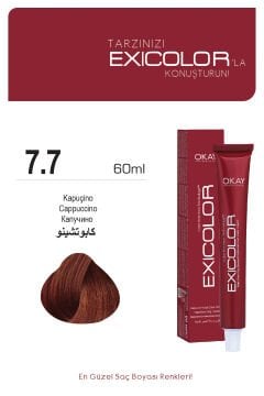 Exicolor 7.7 Kapuçino - Kalıcı Krem Saç Boyası 60 ml Tüp