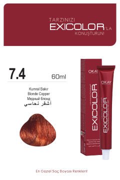 Exicolor 7.4 Kumral Bakır - Kalıcı Krem Saç Boyası 60 ml Tüp