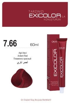 Exicolor 7.66 Aşk Alevi - Kalıcı Krem Saç Boyası 60 ml Tüp