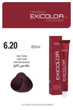 Exicolor 6.20 Açık Viyole - Kalıcı Krem Saç Boyası 60 ml Tüp