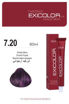 Exicolor 7.20 Orkide Moru - Kalıcı Krem Saç Boyası 60 ml Tüp