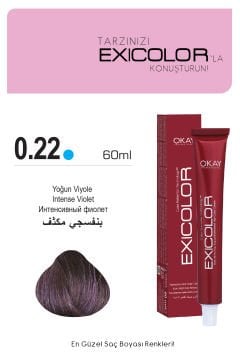 Exicolor 0.22 Yoğun Viyole - Kalıcı Krem Saç Boyası 60 ml Tüp