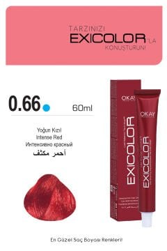 Exicolor 0.66 Yoğun Kızıl - Kalıcı Krem Saç Boyası 60 ml Tüp