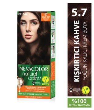 Nevacolor Natural Colors 5.7 Kışkırtıcı Kahve - Kalıcı Krem Saç Boyası Seti