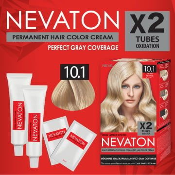NEVATON 2 x 2'Lİ SET 10.1 KÜLLÜ PLATİN Kalıcı Krem Saç Boyası Seti (4 boya + 4 oksidan)