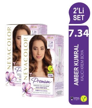 NC Premium 2'Lİ SET  7.34 AMBER KUMRAL Kalıcı Krem Saç Boyası Seti
