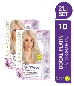 NC Premium 2'Lİ SET  10 DOĞAL PLATİN Kalıcı Krem Saç Boyası Seti