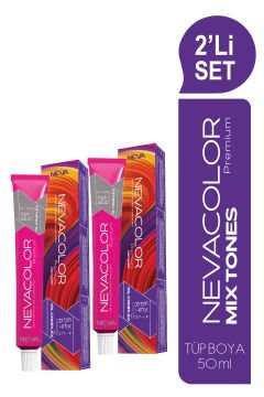 NEVACOLOR Premium 2'Lİ SET  MIX 0.65 YOĞUN FUŞYA Kalıcı Krem Saç Boyası (50ml x 2 adet)
