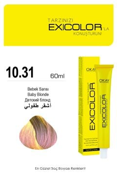 Exicolor 10.31 Bebek Sarısı - Kalıcı Krem Saç Boyası 60 ml Tüp