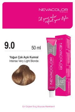 Nevacolor Premium 9.0 Yoğun Çok Açık Kumral - Kalıcı Krem Saç Boyası 50 g Tüp