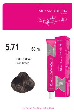 Nevacolor Premium 5.71 Küllü Kahve - Kalıcı Krem Saç Boyası 50 g Tüp