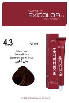 Exicolor 4.3 Kahve Dore - Kalıcı Krem Saç Boyası 60 ml Tüp