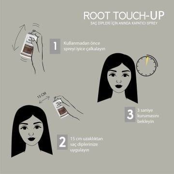 NEVA ROOT TOUCH-UP Saç Dipleri İçin Anında Kapatıcı Sprey- Açık Kahverengi 75ml