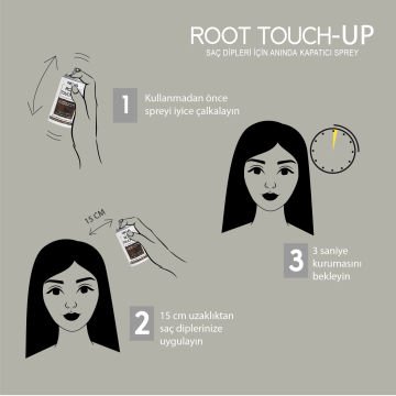 Root Touch Up Saç Dipleri İçin Anında Kapatıcı Sprey- Koyu Kumral 75ml