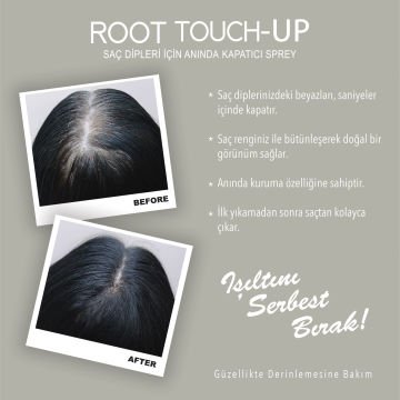 Root Touch Up Saç Dipleri İçin Anında Kapatıcı Sprey- Siyah 75ml