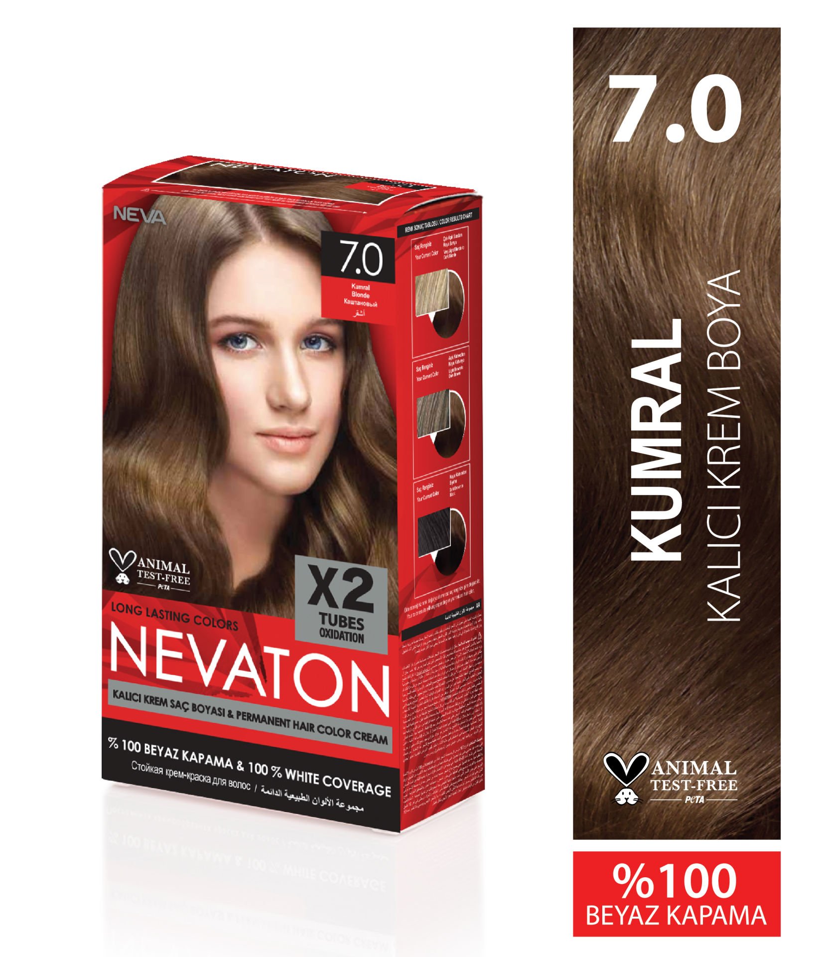 Nevaton 7.0 Kumral Kalıcı Krem Saç Boyası